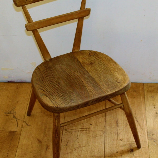 Ercol yellow dot vintage stacking childs chairs mid century antique industrial retro cafe interior