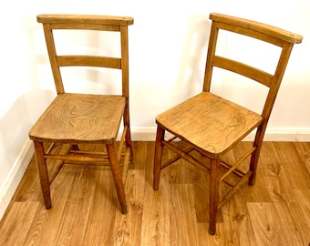 8 available antique chapel church chairs vintage industrial retro kitchen oak dining old wooden stacking school wedding