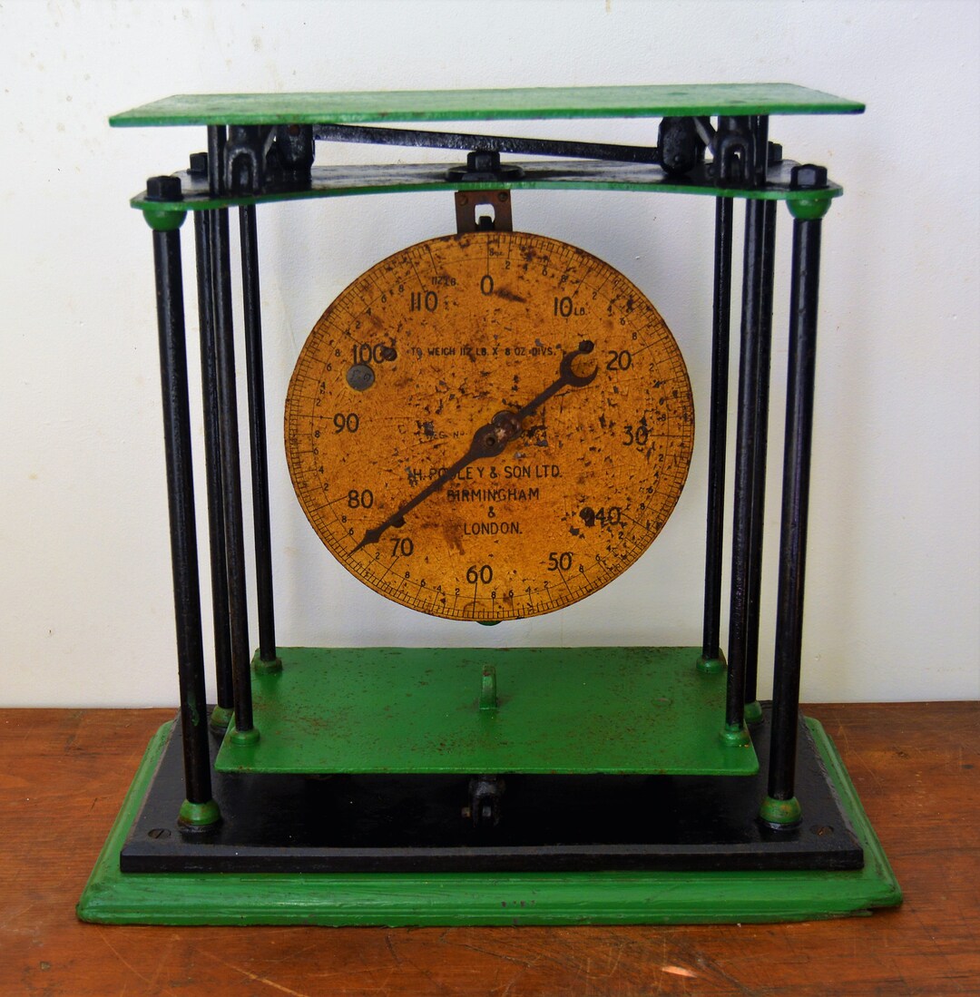 H. Pooley & Sons Platform Scales 1950s Kitchen Vintage Retro Antique