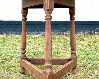 Oak Victorian Cricket Table Vintage Industrial coffee occasional Wooden Old Side Antique wine hall small
