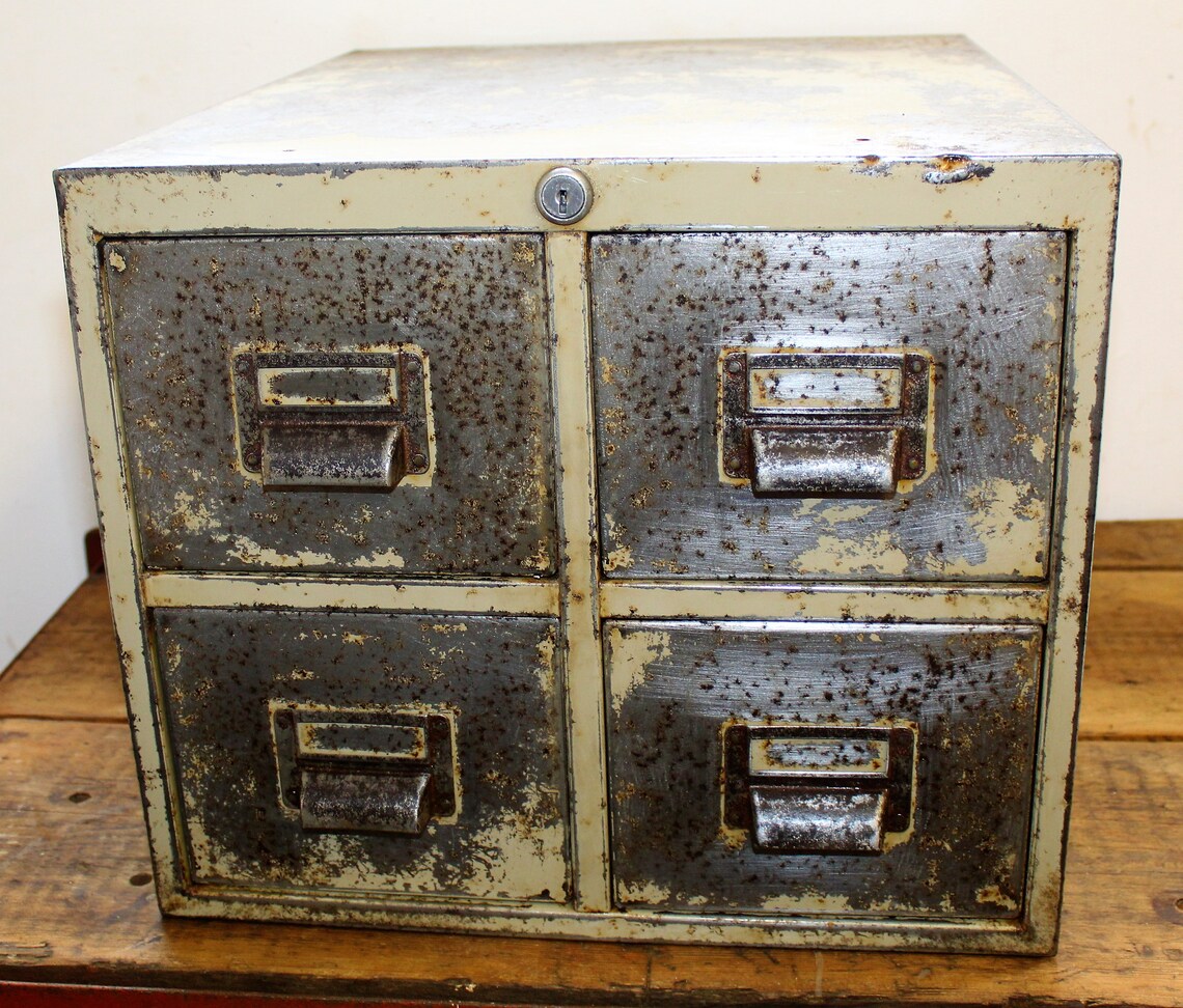 1950s Steel Four Draw Card Index Holder Drawer Office Etsy UK