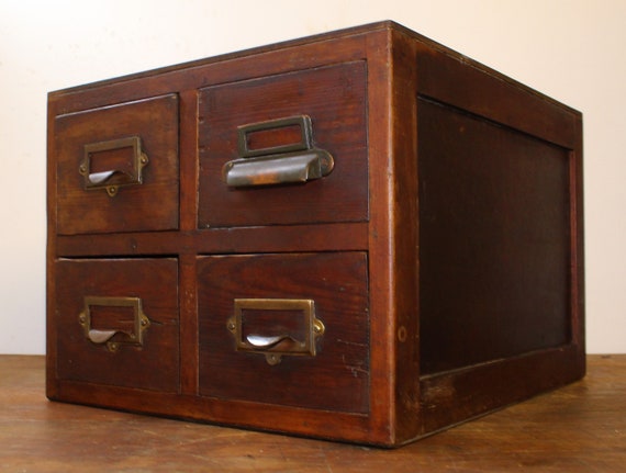 1950s Four Draw Cabinet Card Index Holder Drawer Industrial Etsy