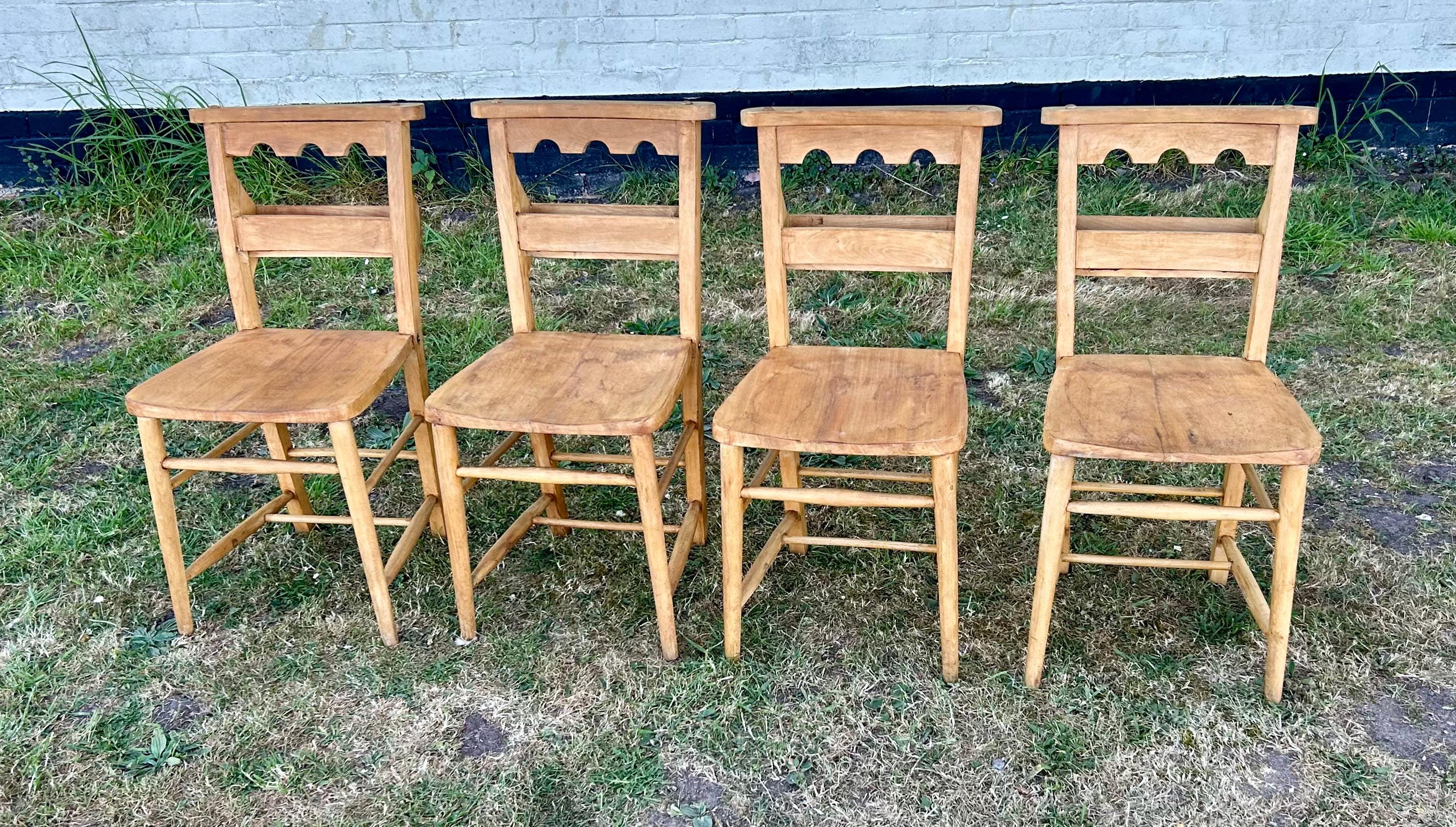ダイニングチェア mipoco Vintage church chair Set of Four Antique