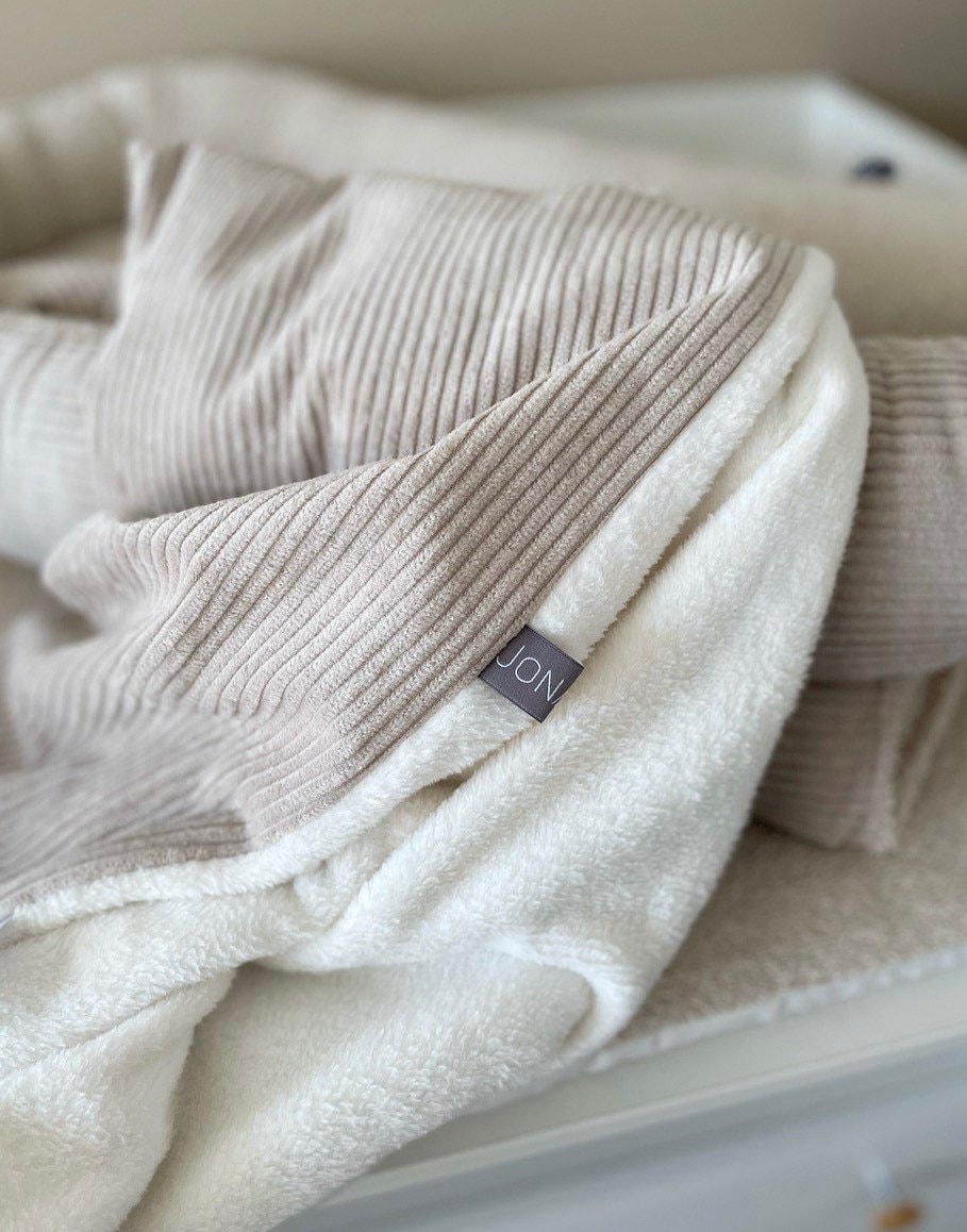 Sofadecke XL Corddecke Kuscheldecke Cord / Fleece creme Babydecke Fleecedecke Babydecke Decke Erwachsene