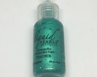 liquid pearls dimensional paint / peacock green paint / card making / scrapbooking / arts and crafts / embellishment