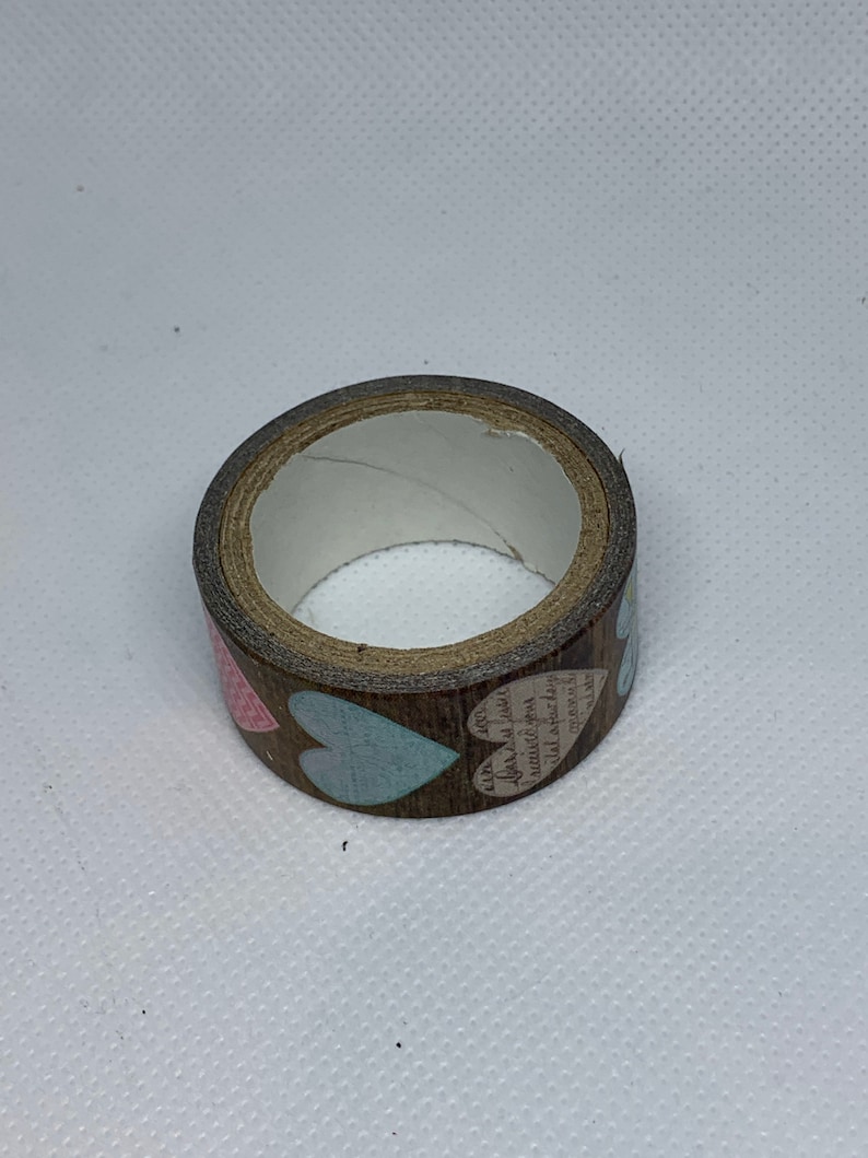 Hearts Washi Tape Adhesive Red Washi Tape Decorative Tape Gray and Pink Washi Tape