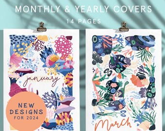 Bullet Style Journal Starter Kit Printable Monthly Covers 2024 Mountains  Stars Diary Templates Planner Inserts Instant Download 