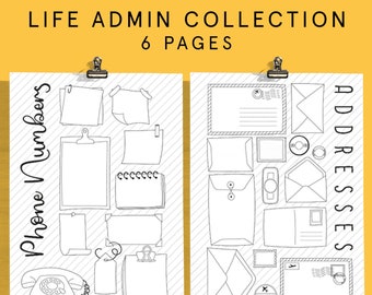 LIFE ADMIN COLLECTION | Printable Bullet Style Journal Templates | 2024 Planner Insert Refill | Instant Digital Download | Bu jo Starter Kit