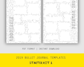 Bullet Style Journal Printable Templates | 2024 Mindful Goal Planner | Address Book | Phone Numbers | Instant Printable Download | Dot Grid