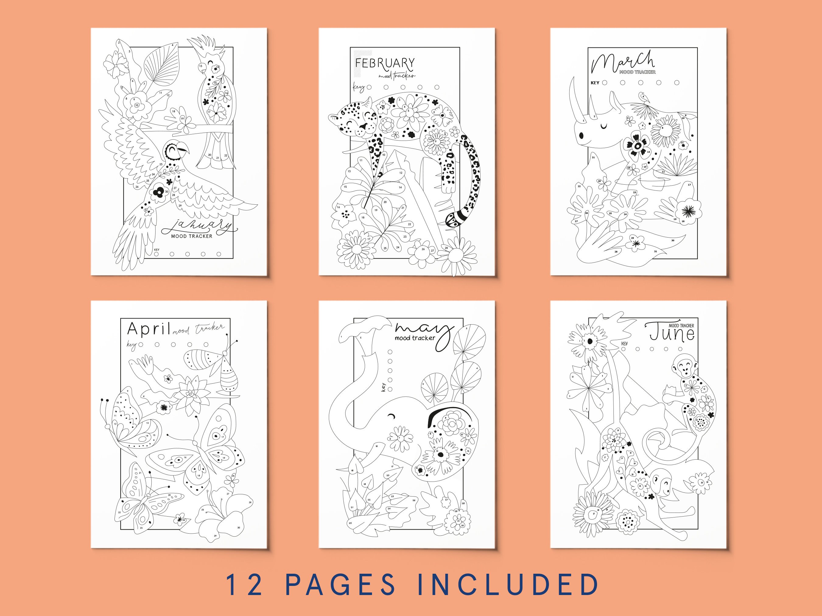 MONTHLY MOOD TRACKER | Printable Bullet Style Journal Templates | 2026 ...