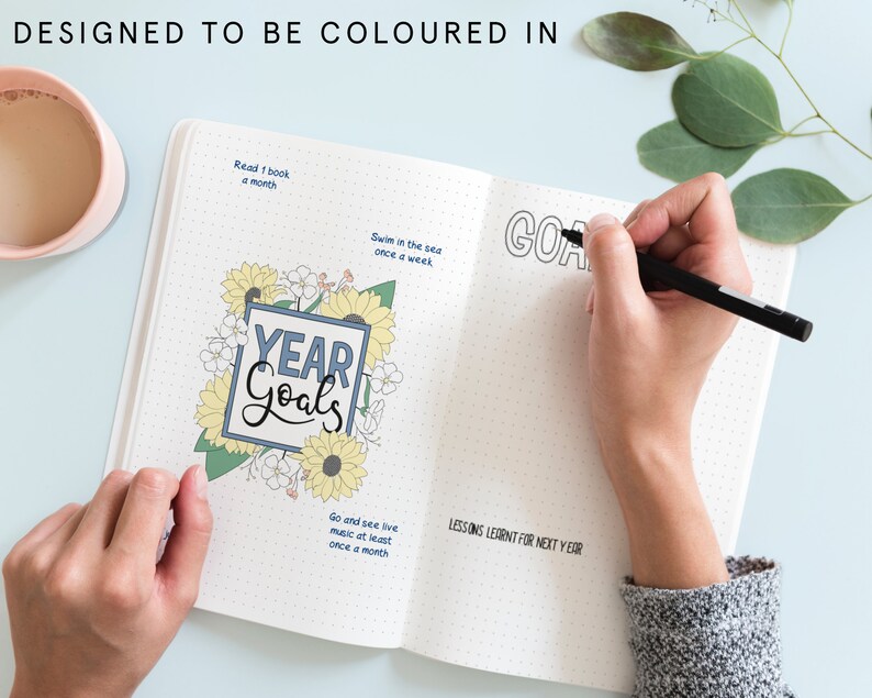Mall för Mindful Journal: Mål- och tacksamhetsplanerare (PDF-nedladdning) bild 2