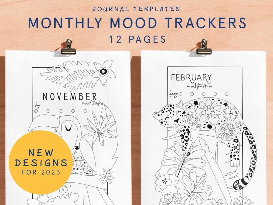 MONTHLY MOOD TRACKER | Printable Bullet Style Journal Templates | 2025 ...