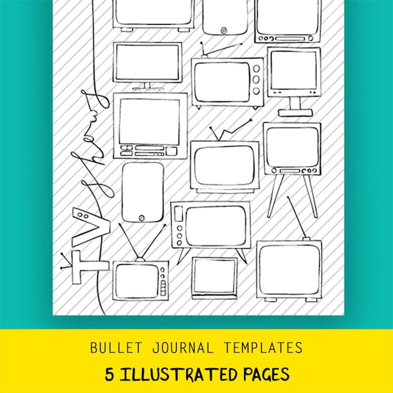 bullet journal templates printable collections pages tv etsy