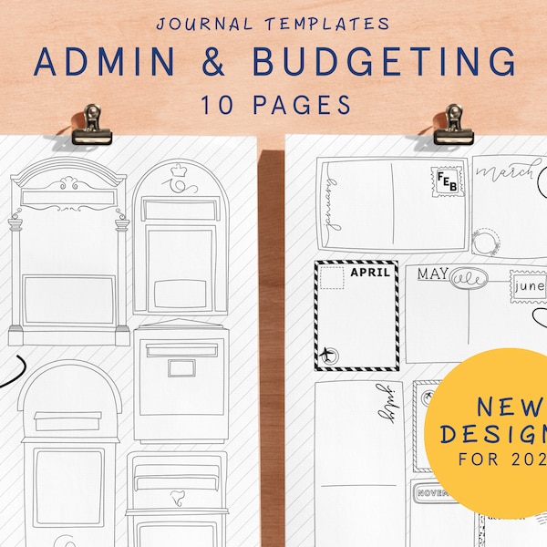 LIFE ADMIN & BUDGETING | Printable Bullet Style Journal Template Pages | 2024 Bu jo Starter Kit | Digital Planner Insert Refill Supplies