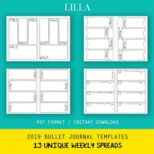 Printable Weekly Spread Templates Bullet Style Journal Starter Kit Any ...