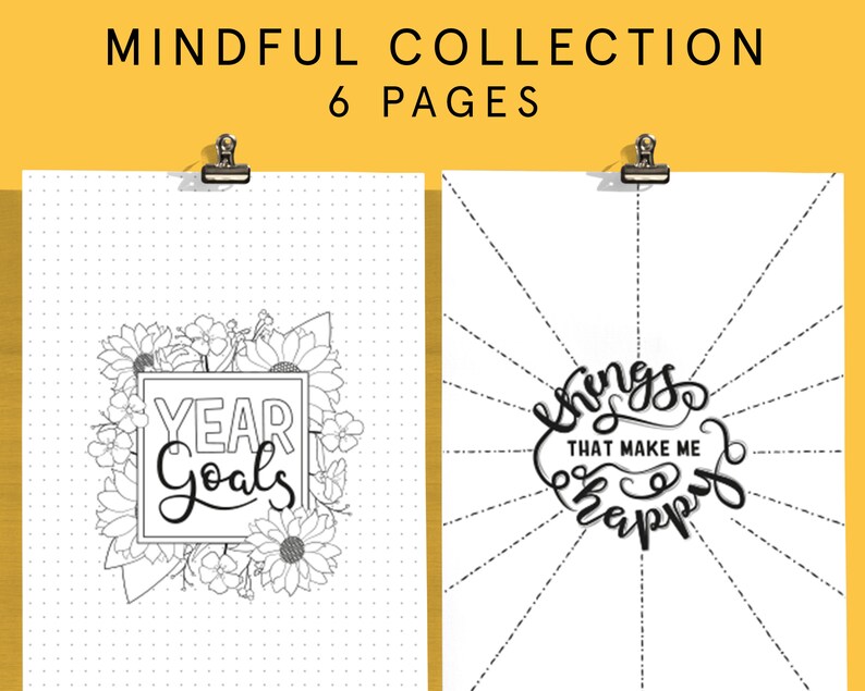 Mall för Mindful Journal: Mål- och tacksamhetsplanerare (PDF-nedladdning) bild 1