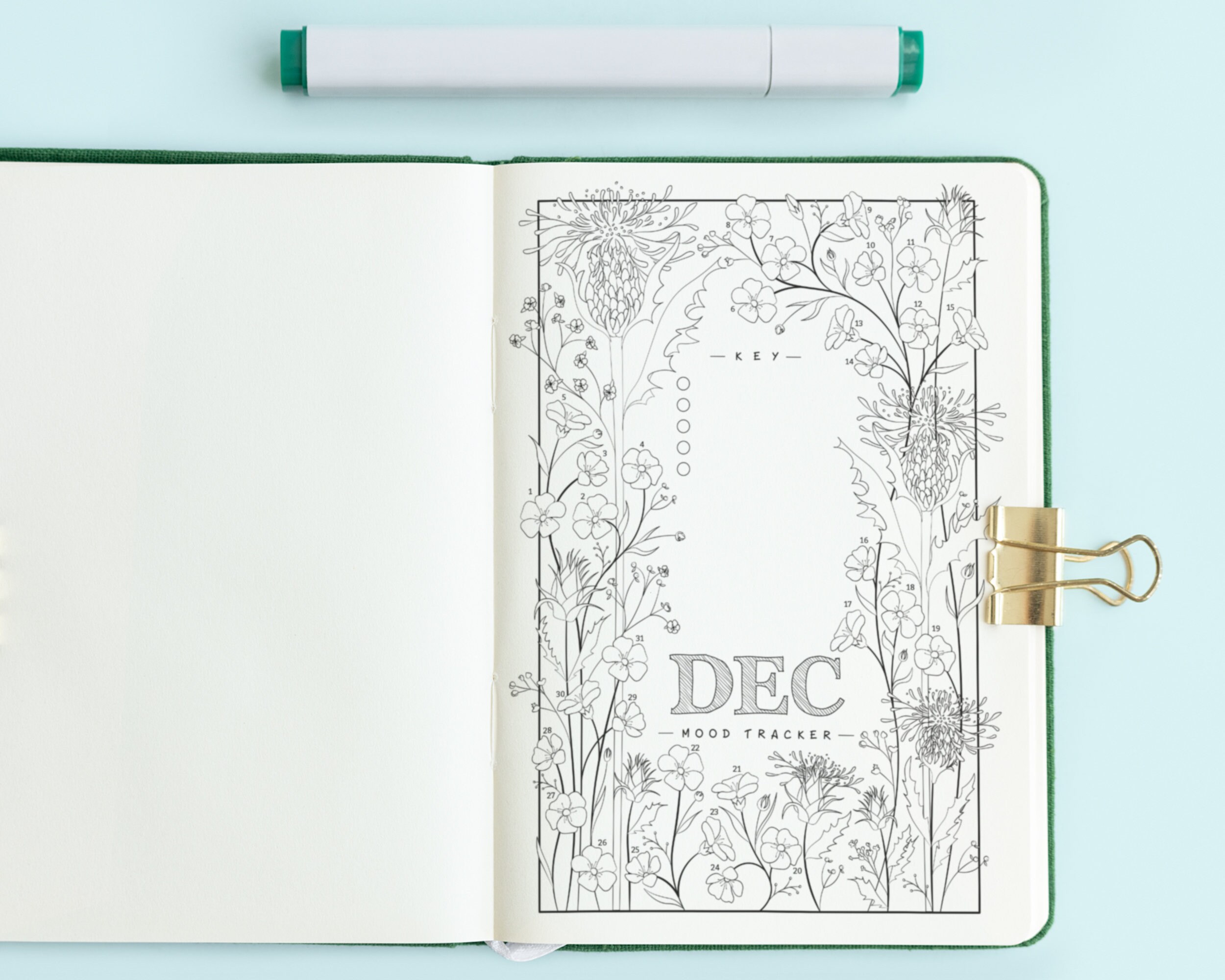 MONTHLY MOOD TRACKER | Printable Bullet Style Journal Templates | 2026 ...
