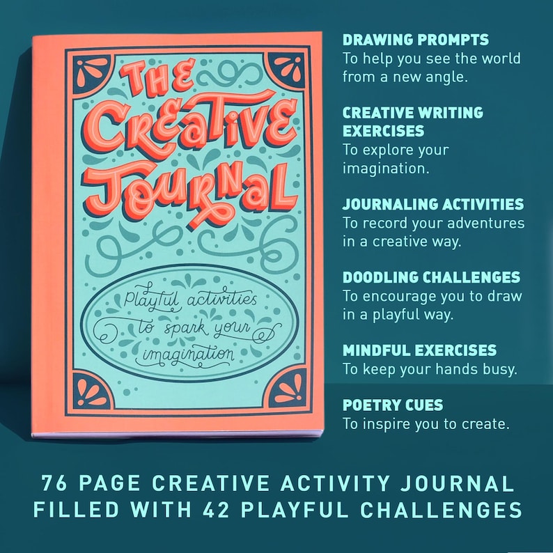 Creative Journal: Visual activity book for micro journaling, drawing prompts and writing exercises to log everyday memories and adventures image 7