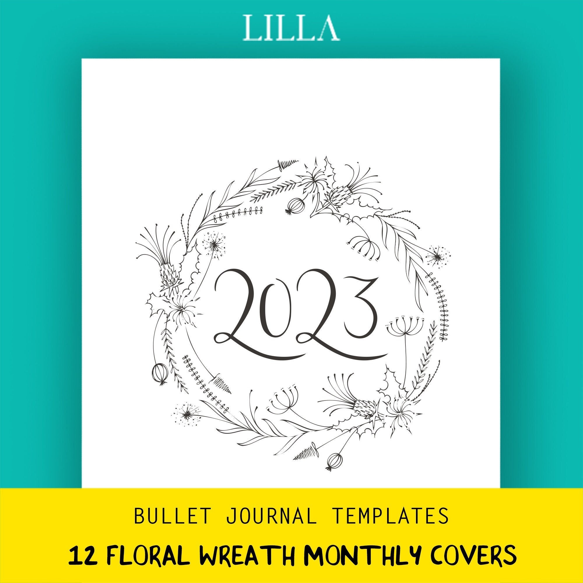 Bullet Journal 2023 Pdf Bullet Style Journal Templates Printable Monthly Covers - Etsy Finland