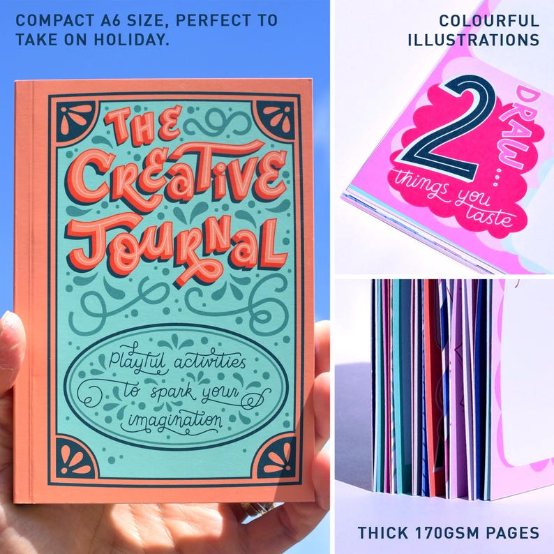Creative Journal: Visual activity book for micro journaling, drawing prompts and writing exercises to log everyday memories and adventures image 10