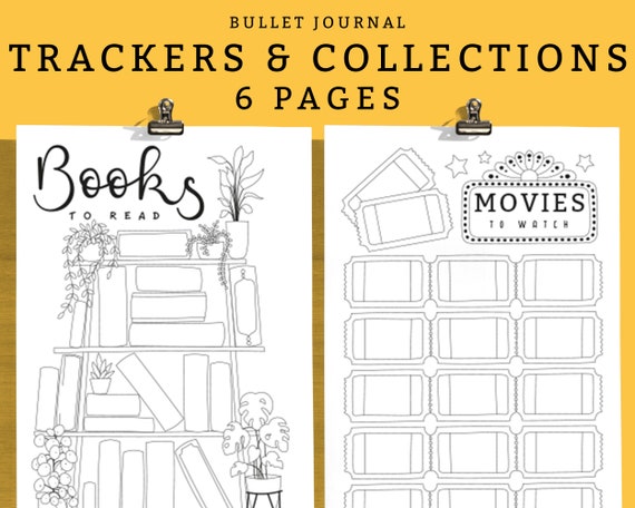 trackers collections printable bullet journal templates etsy