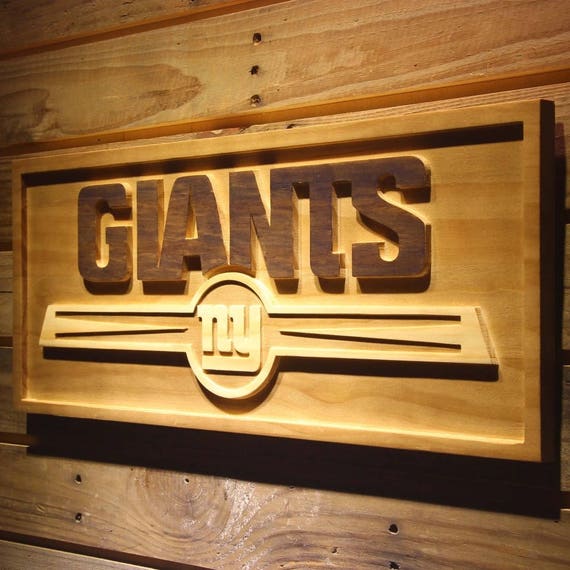 Ny Giants Wooden Sign Wall Decor 3d Wood Art Etsy