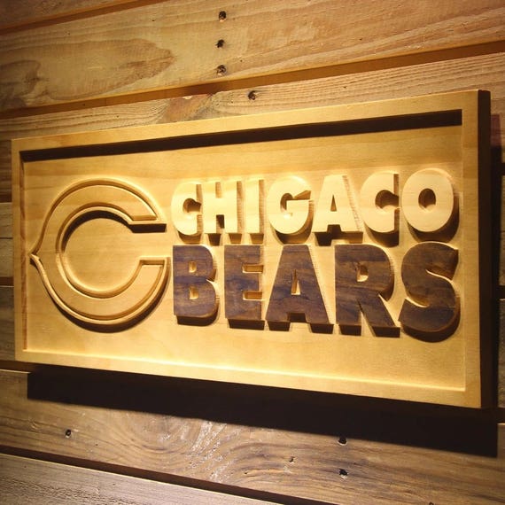 Chicago Bears Wooden Sign Wall Decor 3d Wood Art Etsy
