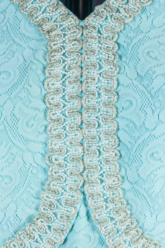 Teal Blue Short Formal Dress with Bead Detail, 60… - image 7
