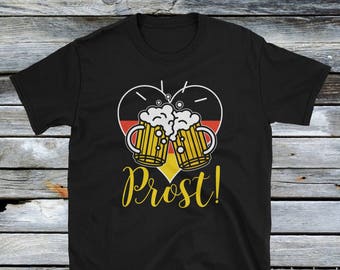 Prost Shirt - Oktoberfest T Shirt Tank German Flag Heart