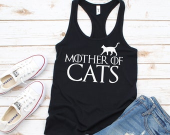 Lady's Mother Of Cats Shirt Tank - Funny Cat Shirts and Gifts for Women