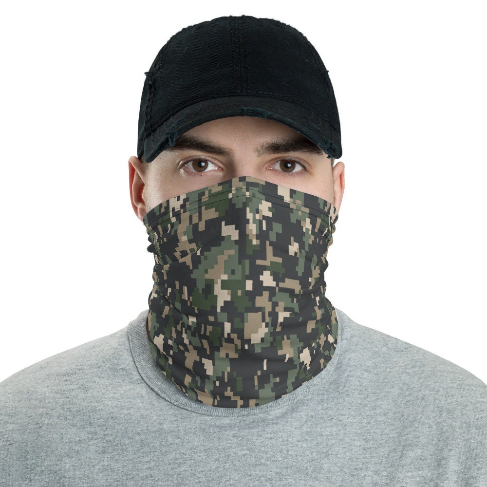 Digital Camo Camouflage Face Mask Cover Neck Gaiter Social - Etsy