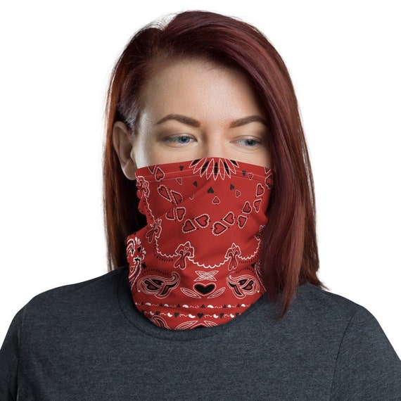 apt halskæde Livlig Red Bandana Wind Buffer Face Mask Gaiter Bandanna - Etsy