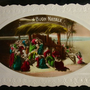 Cartolina d'epoca - Auguri - Buon Natale - Natività