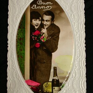 Cartolina anni '30 - Buon Anno - coppia