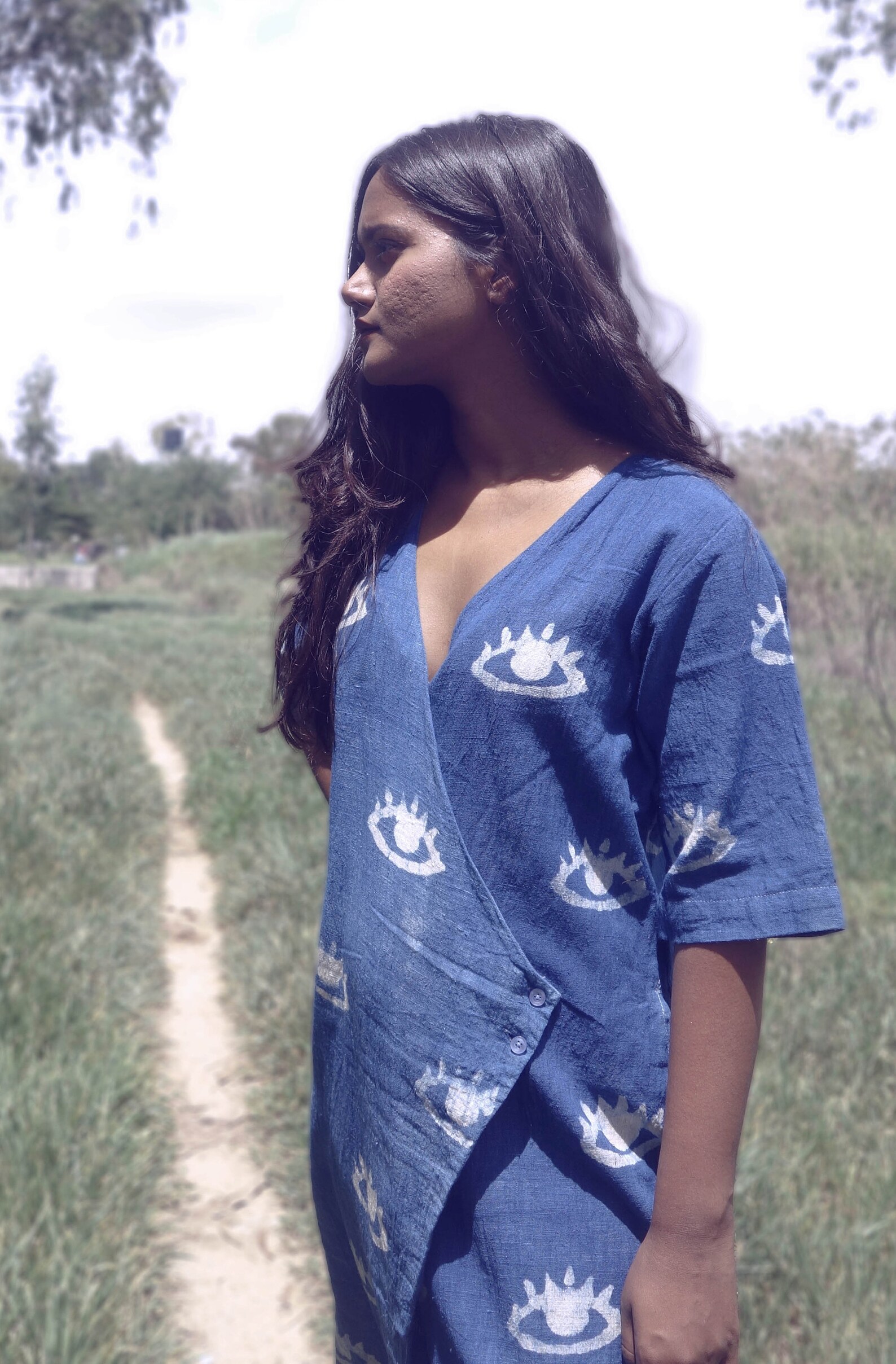 Black Indigo Kala Cotton Striped Co-ord Set