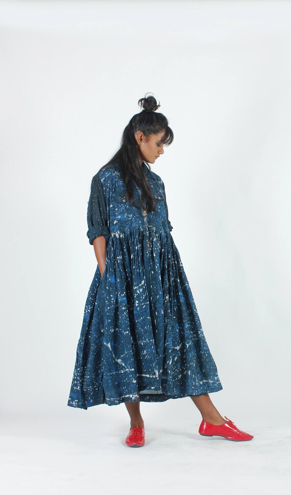 indigo cotton dress