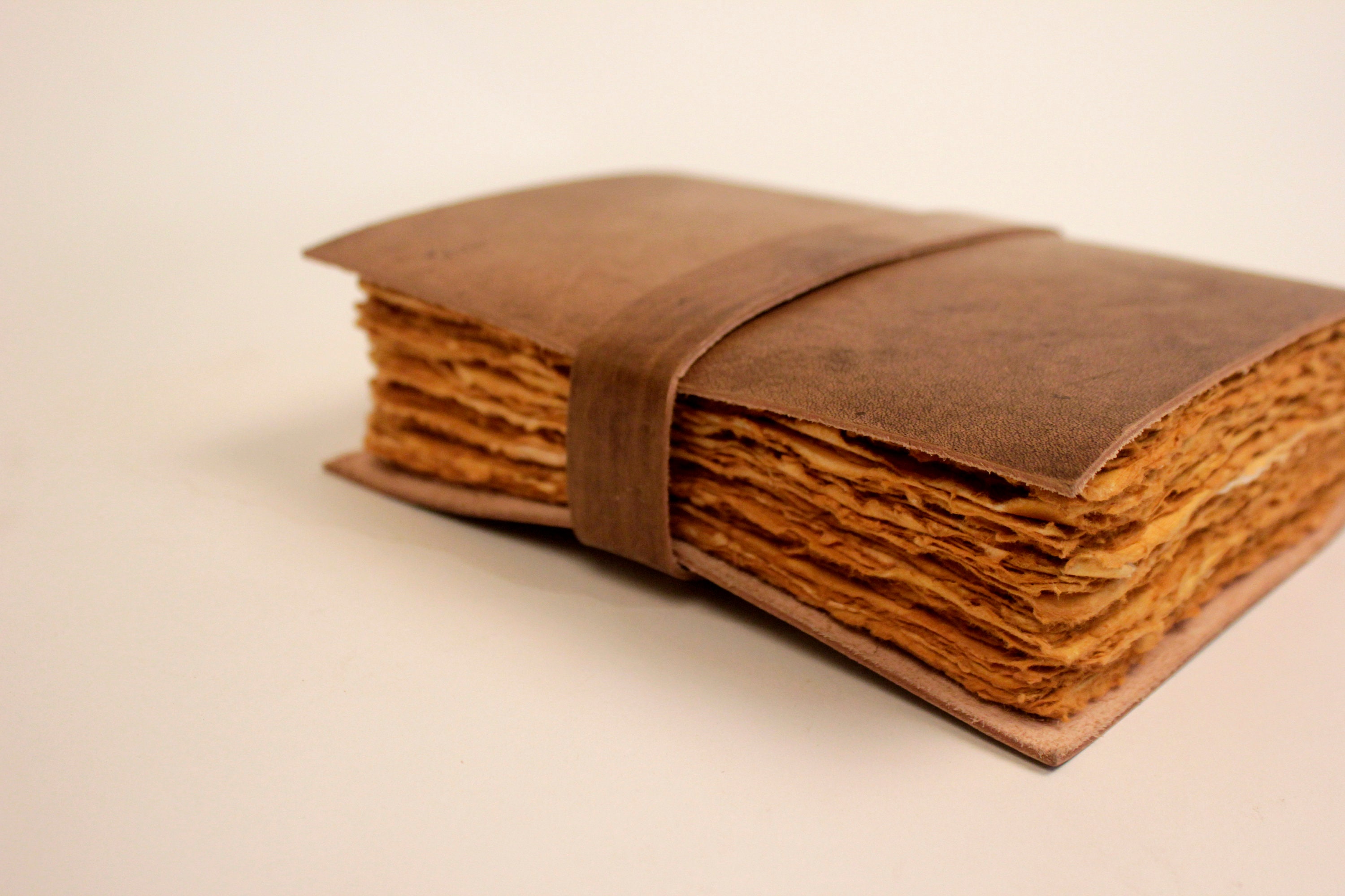 Antique Leather Journal Handmade deckled edge paper Vintage Etsy