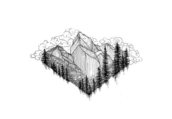 black and white prints wall art glacier drawing etsy