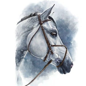 Regalo per il proprietario del cavallo, dipinto di cavallo personalizzato, acquerello autentico, regalo per la perdita del cavallo, regalo per addestratore di cavalli, disegno, regalo commemorativo del cavallo.