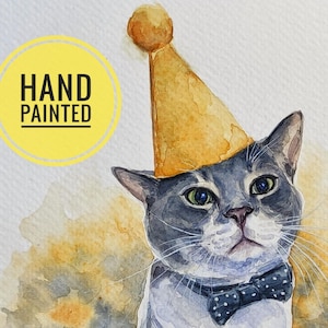 Dipinto di gatto personalizzato Ritratto di gatto ad acquerello Illustrazione di gatto dipinta Regalo per il proprietario di un gatto Arte di gatto dipinta a mano Disegno di gatto Dipinto a mano