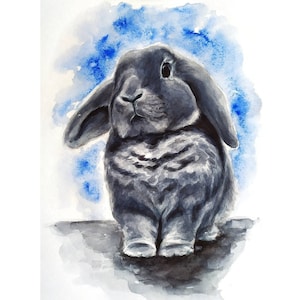 Custom bunny painting Custom rabbit owner gift Bunny home decor Rabbit lover gift Personalized bunny art Hand painted rabbit Bunny portrait