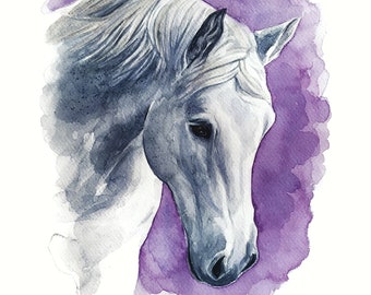 Custom painted horse portrait PHYSICAL drawing Horse trainer gift Equestrian home decor Personalized horse illustration Horse memorial