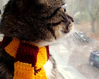 Scarf for cat Harry Potter inspired cat scarf Gryffindor cat scarf Harry Potter cat collar Slytherin cat scarf Ravenclaw cat scarf