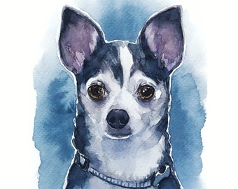 Geschilderd portret van een hond van foto Hond herdenkingscadeau Aangepaste hond schilderij Gepersonaliseerde hondenaquarel Hondenliefhebber cadeau Hondeneigenaar cadeau