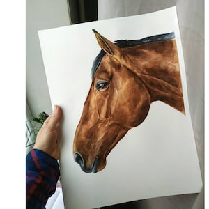 Regalo per il proprietario del cavallo Dipinto personalizzato di un cavallo da una foto Ritratto di un cavallo dipinto a mano Regalo per addestratore di cavalli Regalo commemorativo per un cavallo Arte personalizzata per cavalli