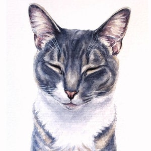 Dipinto di gatto personalizzato da foto Regalo per mamma gatto Regalo per amante dei gatti Regalo commemorativo per gatto Ritratto di gatto personalizzato Arte di gatto dipinta a mano Regalo per proprietario di gatto