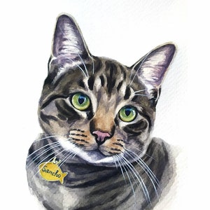 Dipinto personalizzato per gatto da foto Regalo per il proprietario del gatto Regalo commemorativo del gatto Ritratto personalizzato del gatto Regalo per l'amante dei gatti Illustrazione del gatto Gatto dipinto a mano