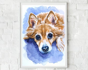 Painted dog custom portrait from photo Dog lover gift Dog mom gift Dog memorial gift Personalized dog art Dog illustration