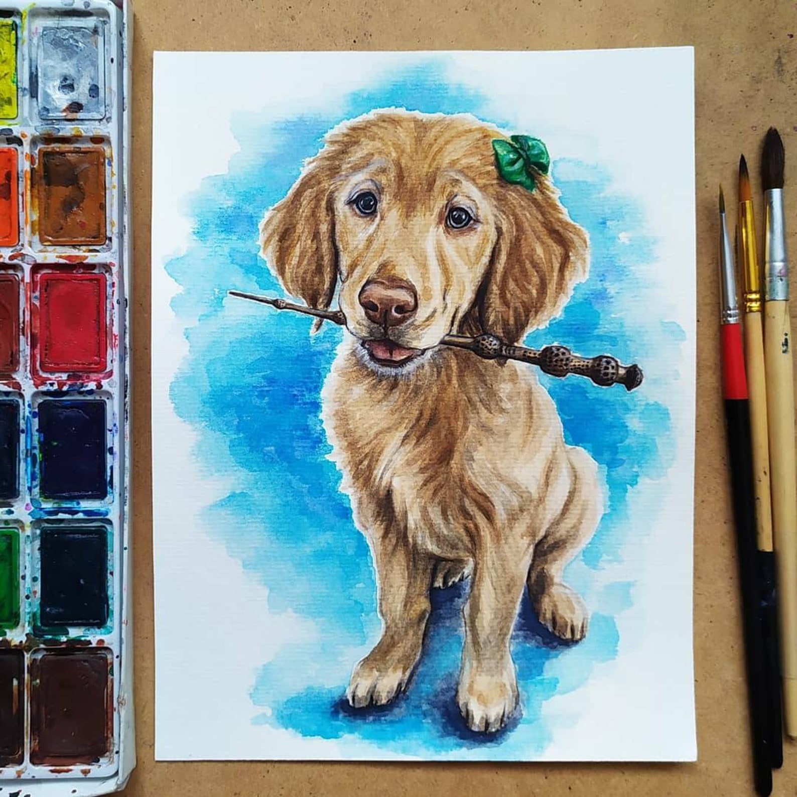 Personalized Dog Painting Custom Dog Portrait From Photo Etsy