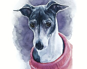 Aangepaste hond schilderij aquarel hond portret van foto hondenliefhebber cadeau origineel aquarel schilderij hond herdenkingscadeau hond tekening